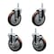 Service Caster 5 Inch Maroon Polyurethane Wheel Swivel 58 Inch Threaded Stem Caster Set 2 Brakes SCC SCC-TS20S514-PPUB-MRN-58212-2-TLB-2 - alternate 1